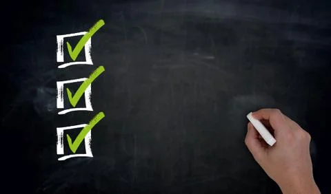 Checklist with Copyspace Hand writing on blackboard 스톡 사진