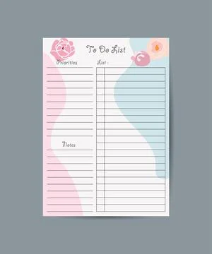 Checklist, daily plan. To do list planning schedule work time management vect Stock Illustration