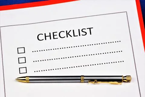 A checklist of to-do items and tasks to perform and review. Stock Photos