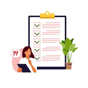 Checklist, to-do list concept. Business idea, planning or coffee break. Vecto Stock Illustration