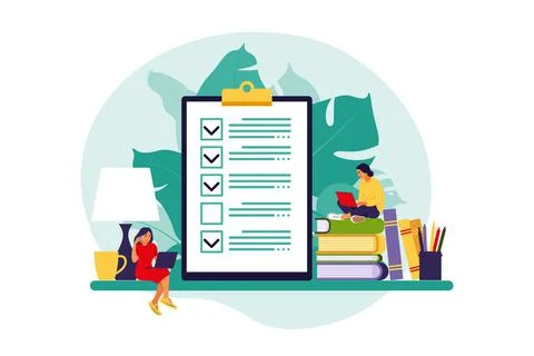 Checklist, to-do list. List or notepad concept. Business idea, planning or co Stock Illustration