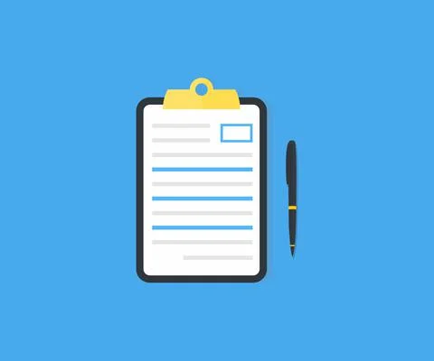 Checklist, to-do list, survey, exam concepts  vector design and illustration. Illustrazione stock