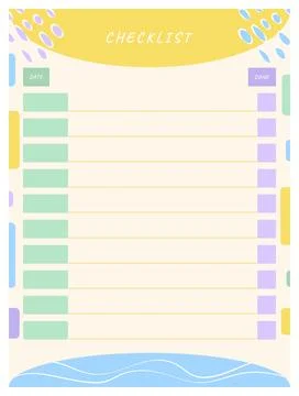 Checklist, to do list template Stock Illustration
