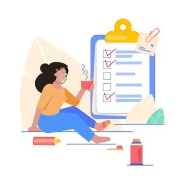 Checklist, to-do list vector illustration. List or notepad concept. Stock Illustration