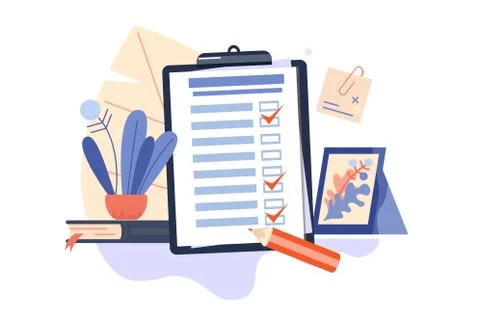 Checklist, to-do list vector illustration. List or notepad concept Stock Illustration