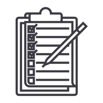 Checklist,to do list vector line icon, sign, illustration on white background Stock Illustration