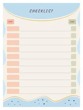 Checklist, to do list vector template Stock Illustration