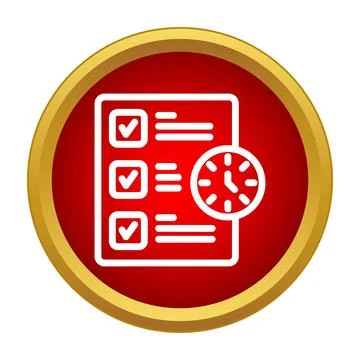 Checklist document and clock managing scheduled tasks Stock Illustration