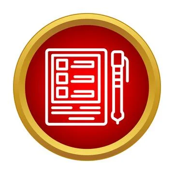 Checklist document and pen for election voting survey Stock Illustration
