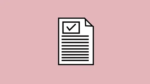 Checklist document animation. Animated approved task complete tick mark bus.. Stock Footage 321445213