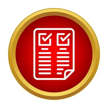 Checklist document with check marks in red circle Stock Illustration