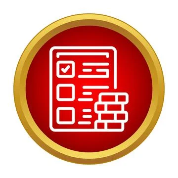 Checklist document with coin stack planning budget Stock Illustration