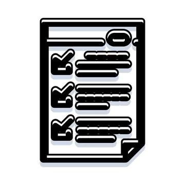Checklist document with completed tasks icon Illustrazione stock