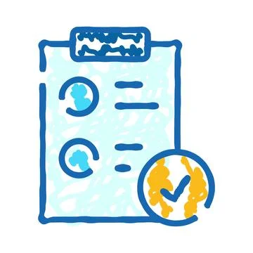 Checklist document completing task with tick mark Illustrazione stock