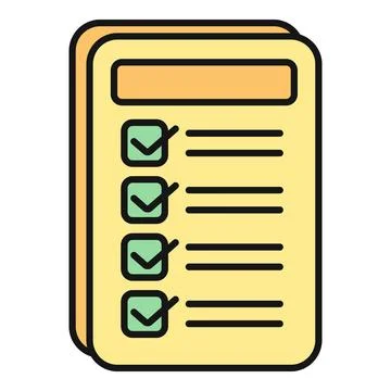 Checklist document completing tasks and planning work Illustrazione stock