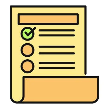 Checklist document completing tasks with check mark icon Stock Illustration