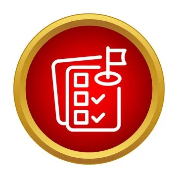 Checklist document completing tasks with flag icon Stock Illustration