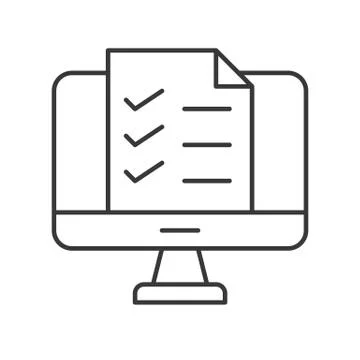 Checklist document on computer desktop screen, education, seo or business con 스톡 일러스트