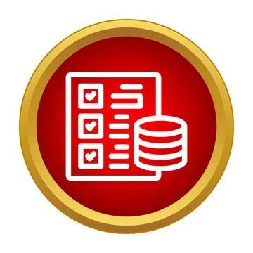 Checklist document connected to database data storage icon イラスト素材