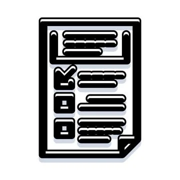 Checklist document finding information with a checkmark Stockillustratie