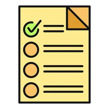 Checklist document with green checkmark completed task 스톡 일러스트