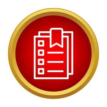 Checklist document icon with bookmark tag Stock Illustration
