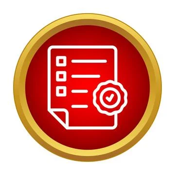 Checklist document icon with certified approval badge Stock Illustration