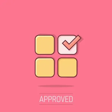 Checklist document icon in comic style. Survey cartoon vector illustration .. Illustrazione stock