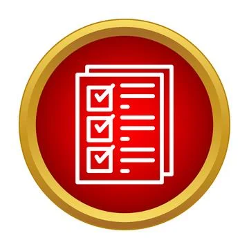 Checklist document icon with completed tasks in red circle イラスト素材