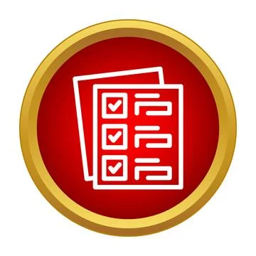 Checklist document icon with completed tasks in red circle 스톡 일러스트