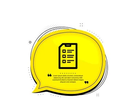 Checklist Document icon. File sign. Vector Stock Illustration