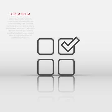 Checklist document icon in flat style. Survey vector illustration on white .. Stock Illustration