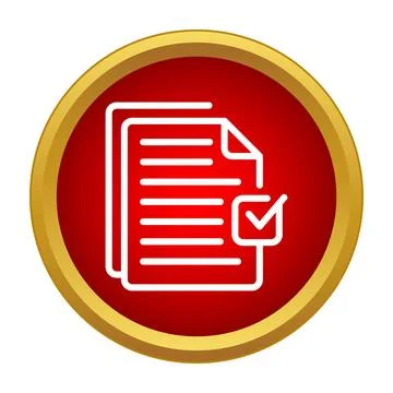 Checklist document icon with a gold border Stock Illustration
