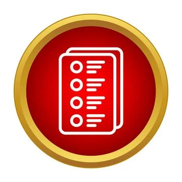 Checklist document icon with golden border Stock Illustration