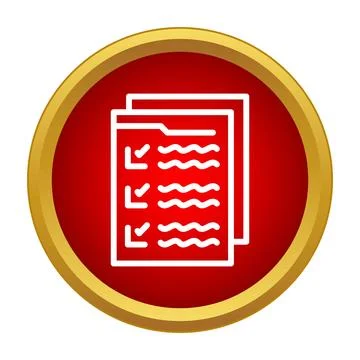 Checklist document icon with golden border 스톡 일러스트