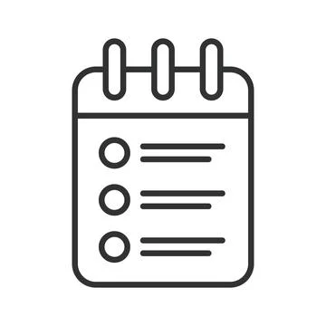 Checklist document icon in line design. Task, list, plan, schedule, document Stock Illustration