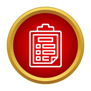 Checklist document icon on red gold circle イラスト素材