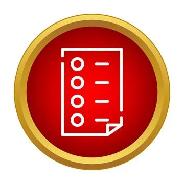 Checklist document icon in a red gold circle イラスト素材