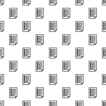 Checklist document icon seamless pattern background Stock Illustration