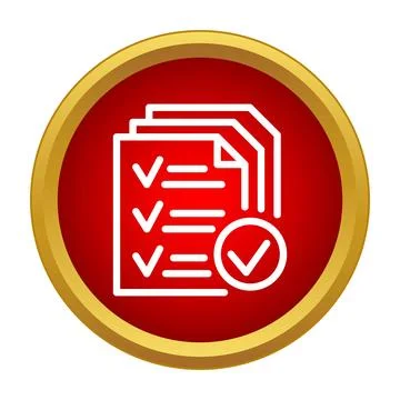 Checklist document icon showing approved tasks and success Illustrazione stock