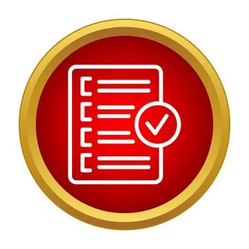 Checklist document icon showing complete task success Illustrazione stock