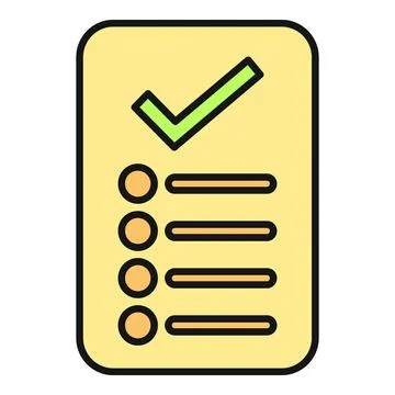 Checklist document icon showing complete tasks Stock Illustration