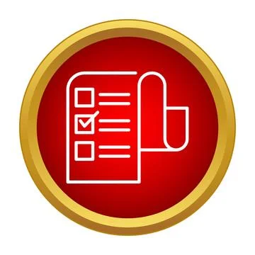 Checklist document icon showing completed task Stock Illustration