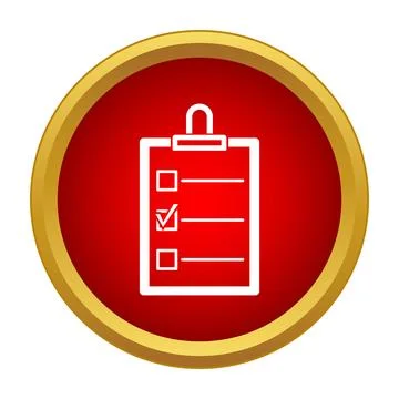 Checklist document icon showing completed task Stock Illustration
