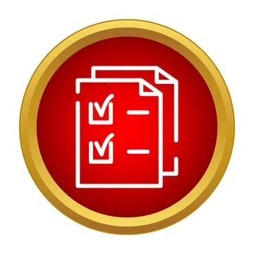 Checklist document icon showing completed tasks Stock Illustration