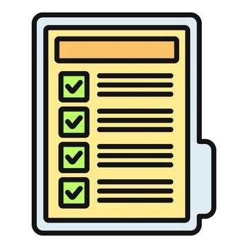 Checklist document icon showing completed tasks Stock Illustration
