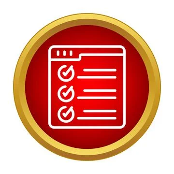 Checklist document icon showing completed tasks in browser Stock Illustration