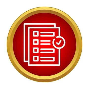 Checklist document icon showing completed task marking progress Stock Illustration
