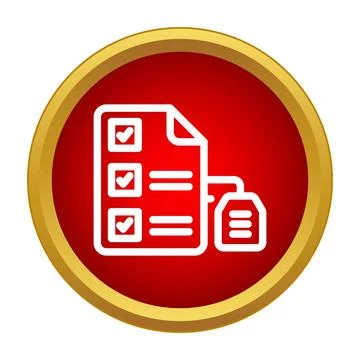 Checklist document icon showing completed tasks 스톡 일러스트