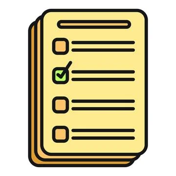 Checklist document icon showing completed task 스톡 일러스트